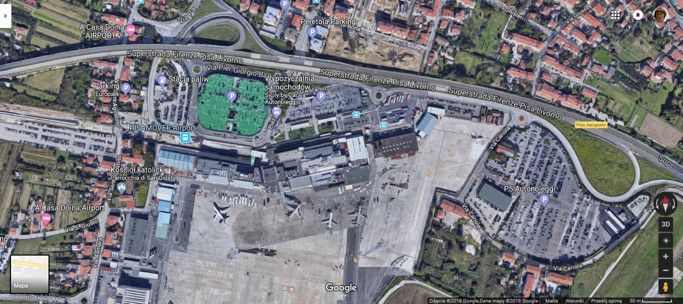 Lotnisko w Pizie Lotnisko w Pizie, mapa