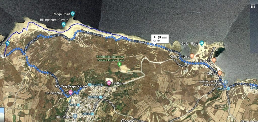 Trasa z Zebbug do Marsalforn przez saliny