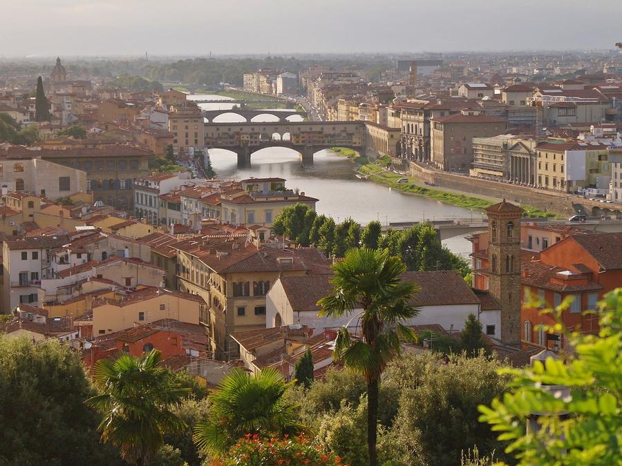 Widok na Florencję i jej mosty z Piazzale Michelangelo
